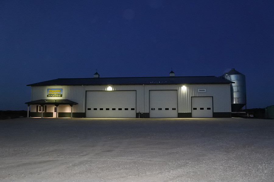 Reynolds Ag Shop at Night